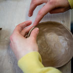 Rebecca Brown working in her studio 2019